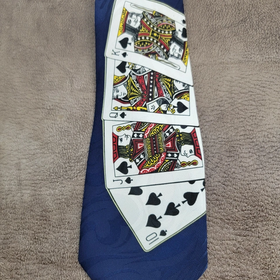 ROYAL FLUSH Tie 60x4 Azul Poker Juegos de Cartas Juego As King Queen Ante Bluff Foto 4 de 4