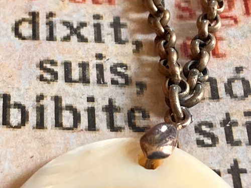 RARE RELIC mother pearl Our Lady of Vladimir : stunning hand painted with chain - Picture 9 of 10