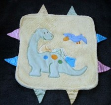 Blankets  Beyond Yellow Green Dinosaur Infant Security Blanket Satin Taggies