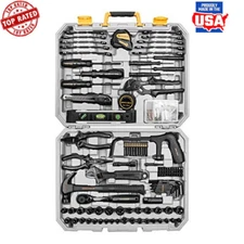 218 Piece Household Tool Kit Multi-Functional Repair Set W/ Portable Storage New