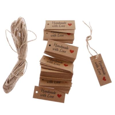 100er Pack Vintage Kraftpapier Liebeskarte DIY Geschenkanhänger Kleidung Label