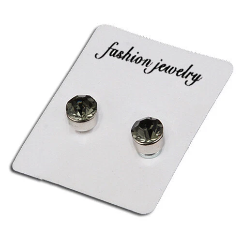 Solid Surgical Titanium Women Men 6mm Round Crystal Stud Magnetic Earrings - Picture 11 of 12