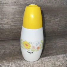 VTG Spice of Life Sugar Shaker GEMCO Corning Ware Yellow wildflower Milk  Glass