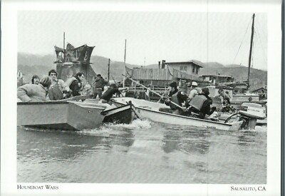 *CA. Postcard-''Houseboat Wars..Real Moment''  *Sausalito, Ca. {G179}