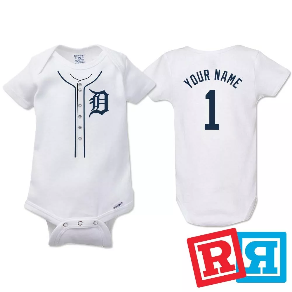 Personalized Detroit Tigers Gerber Baby Onesie® Cotton White