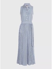 Tommy Hilfiger Ithaka-stripe pleated shirt dress US Size 4 