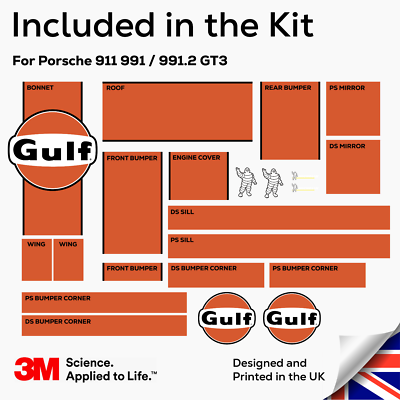 Stickers Bandes Gulf Racing Le Mans, Logo Et Rayures Universelles Pour Voiture, Porsche 911, BMW