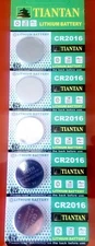 5 Pieces Lithium batteries/ CR 2016 3 Volt  Tianqiu Exp. 2028 FREE SHIPPING