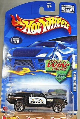 2002 Hot Wheels Collector #179 MUSTANG MACH 1 Black w/Chrome 5 Spoke ''Burmudez'' 