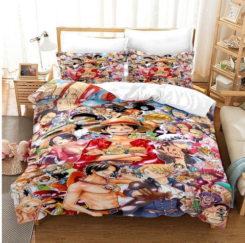 One Piece Monkey D Luffy Duvet Cover Pillowcase Single Double King Bedding Set - Picture 8 of 46