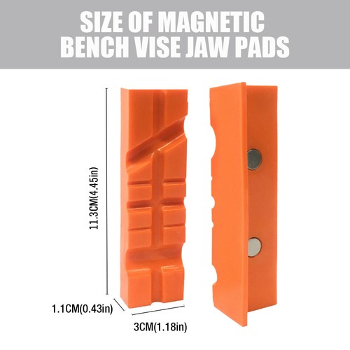 2pc 4.5" Universal Bench Vise Soft Jaw Cover Magnetic Retention Reversible Pads - Picture 5 of 7