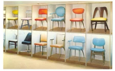 Mid-Century Modern CHAIRS - Shelby Williams CHICAGO IL 1963 AD Postcard