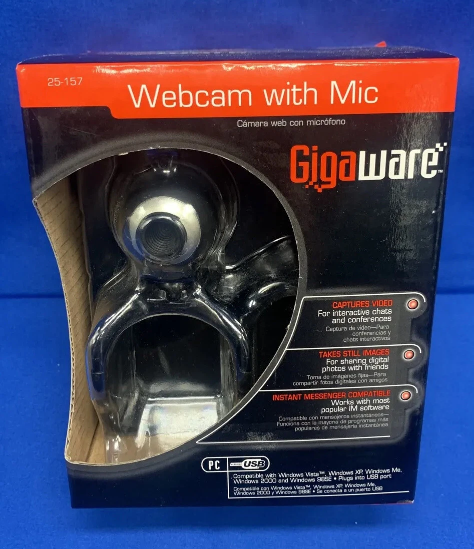 GIGAWARE Webcam USB PC Camera with Microphone Zoom Hangout Skype