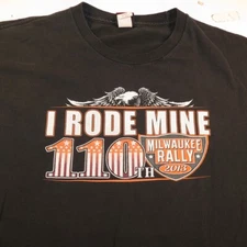 HOT LEATHERS MILWAUKEE RALLY 2013 MOTORCYCLE BIKER TEE T SHIRT Mens L Black 