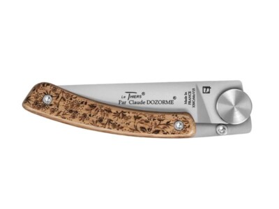 4967FN - MESSER LE THIERS DOZORME LINER LOCK NATUR LAUB 10,5 CM EDELSTAHL