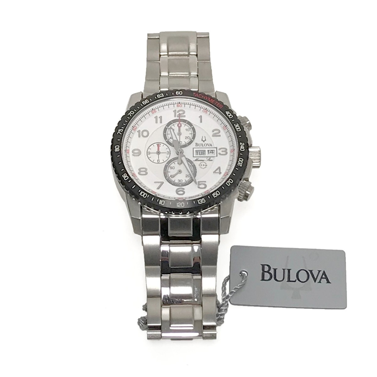 2014 Bulova Marine Star Chrono Quartz Watch 46mm SS #98C114 Unworn