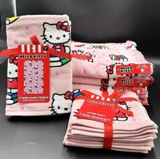 Hello Kitty Pink   10 Piece Bath Towel Set  NWT