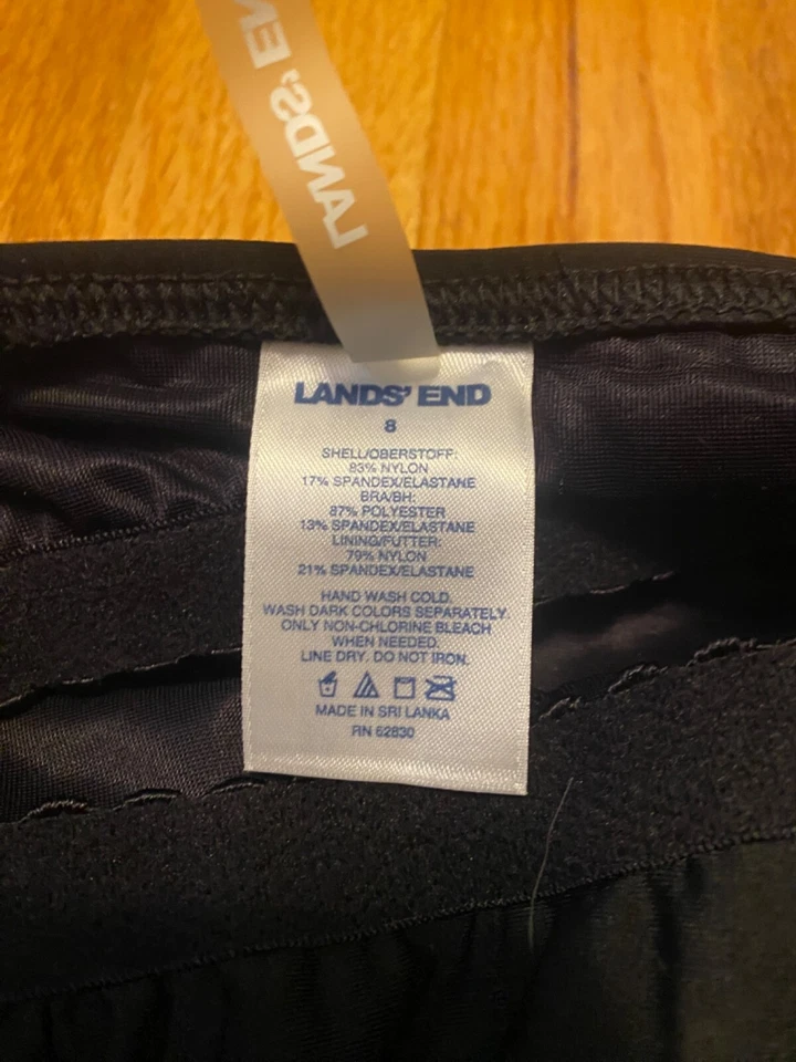 Traje de baño negro Lands End para mujer TALLA 8 Foto 4 de 4