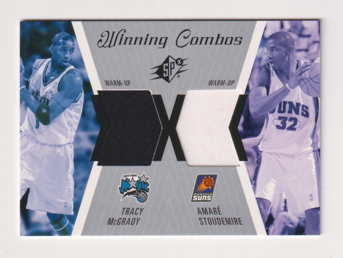 TRACY MCGRADY AMARE STOUDEMIRE 2003 UD SPx Winning Combos Dual Worn Patch #WC8