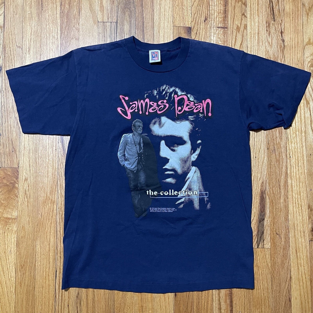 ジェームスディーン Vintage XL James Dean Mens Shirt 100% Cotton 90's Big Graphic Made