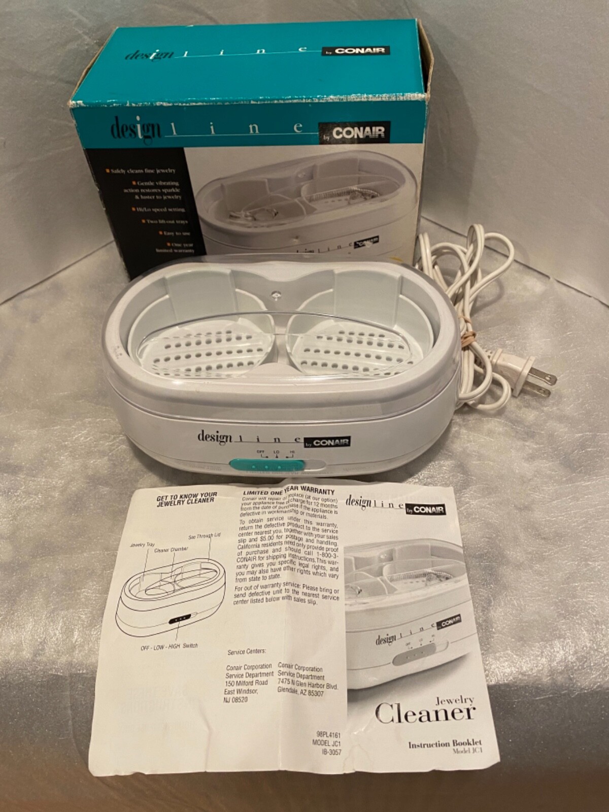 Conair Jewelry Cleaner JC1 Ultrasonic Design Line Jewelry Cleaner