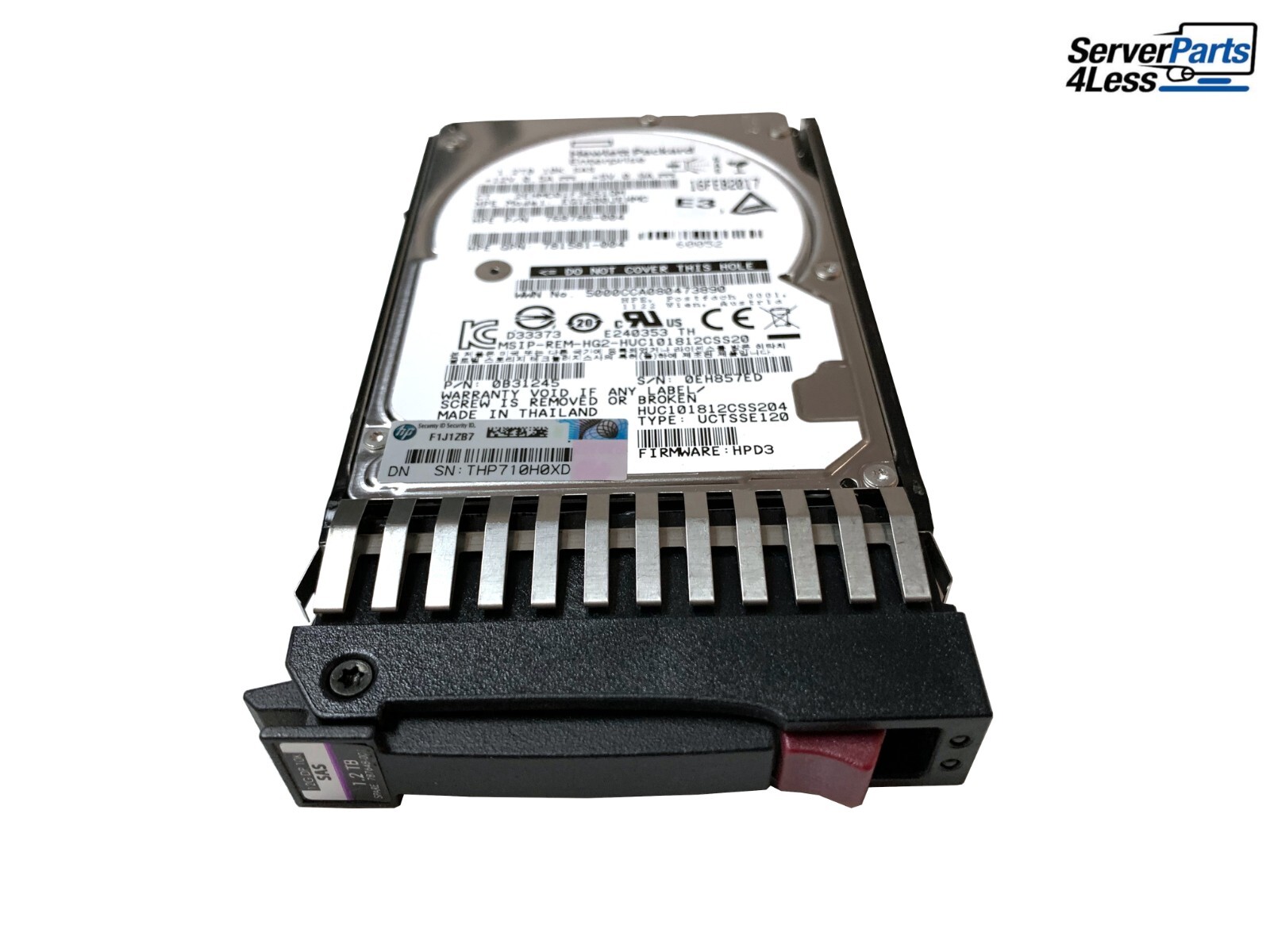 787648001 HPE MSA 1.2TB 12G SAS 10K SFF 2.5" DP ENT HDD J9F48A