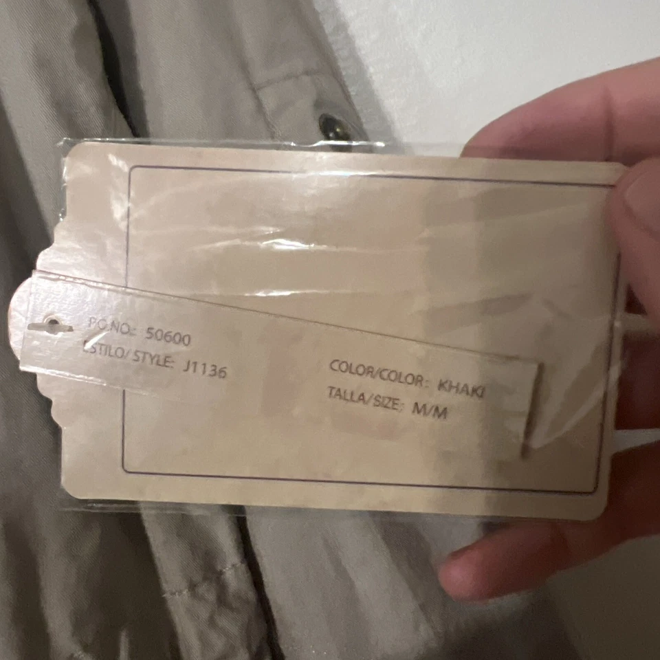 New YMI Zip Off Hood Windbreaker M Jacket  Pockets Lined Khaki Tan NWT Women - Image 3 of 4