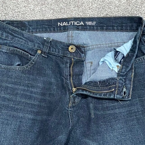 Nautica Jeans Womens 20 Skinny Stretch Denim Blue Dark Wash Casual Pants 30x28 - Picture 12 of 12