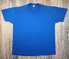 Vintage Russell Athletic T Shirt Blank Blue Made In USA