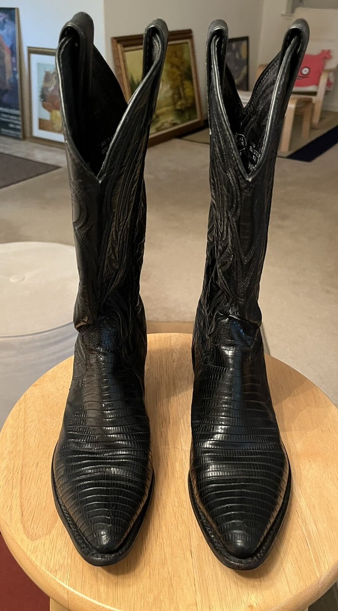 スカジャン ブラック サテン LOS INJOGERNABLES Ferrini Black Lizard SQ Toe