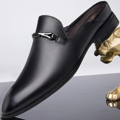 Half Drag Casual Sandals Shoes Men Luxury Slippers Leather