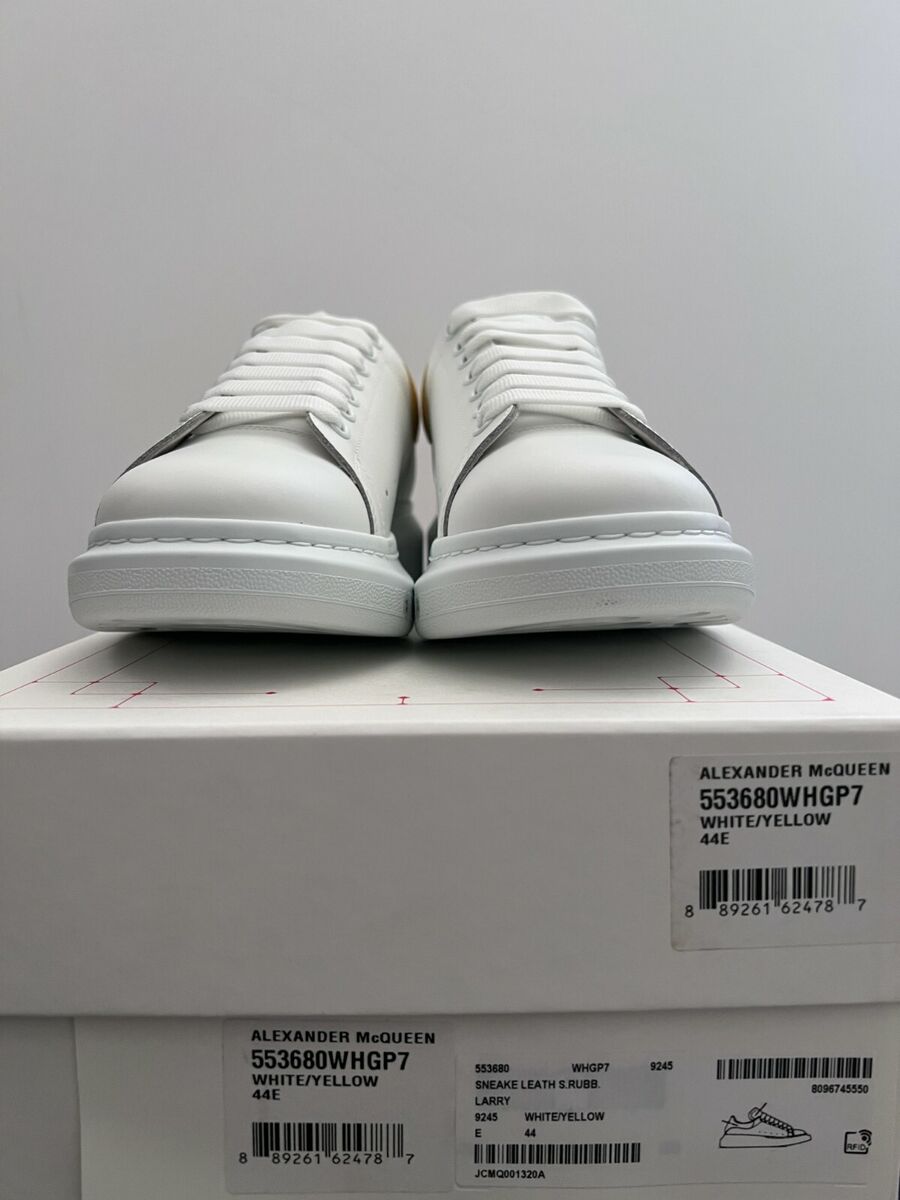 Alexander McQueen White & Yellow Oversized Sneakers Sz 44 Alexander McQueen White & Yellow Oversized Sneakers Sz 44
