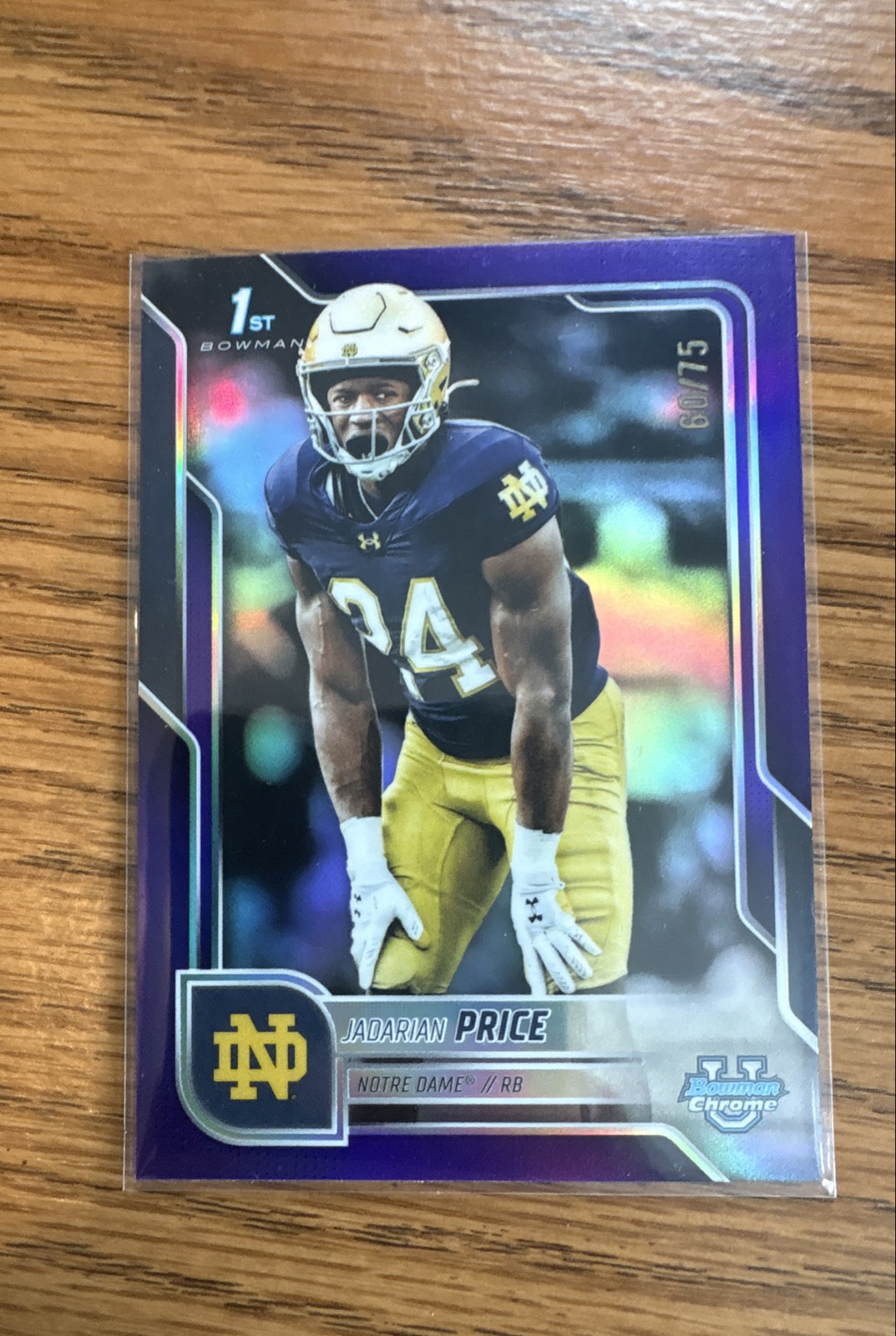 2025 Bowman University Chrome - Jadarian Price #117 Purple Refractor /75 (RC)