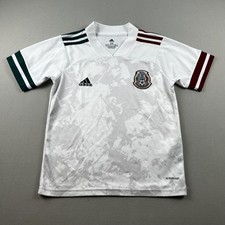 Mexico Soccer Jersey Youth Small White Adidas National Team Away Kit 2020 Season