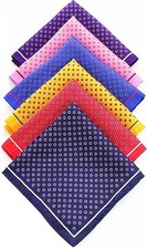 6 PCS Silk Pocket Squares Men Handkerchief Hanky Set Wedding Party Lot