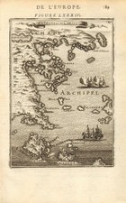 SARONIC ISLANDS & KYTHIRA. Aegina Spetses Hydra Poros. Greece. MALLET 1683 map