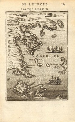 SARONISCHE INSELN & KYTHIRA. Aegina Spetses Hydra Poros. Griechenland. MALLET 1683 Karte