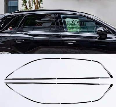 FOR Audi Q3 13-18 19-23 Glossy Black Steel Windows Sill Molding Strip Trim 10PCS