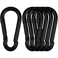 3" Heavy Duty Spring Snap Hook Carabiners M8 5/16 Galvanized Steel Black Clip fo