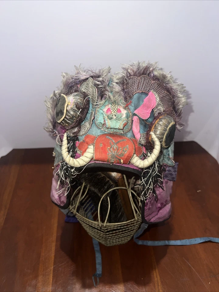 Antique Chinese Silk Embroidered Dragon,Child’s Festival Hat Ornate Handmade  - Image 2 of 4