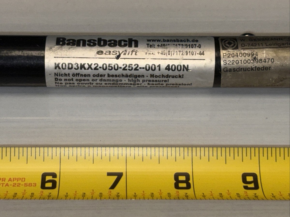 NEW- Bansbach BIBUS EasyLift Gas Spring K0D3KX2-050-252-001 400N