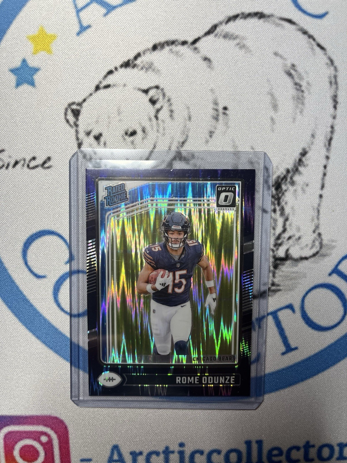 2024 Panini Donruss Optic -Rated Rookie Rome Odunze #286 Purple Shock Prizm (RC)