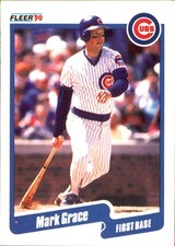 Mark Grace 1990 Fleer #32 Chicago Cubs FREE SHIPPING AutographDen