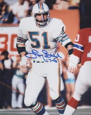FOTO 8X10 FIRMADA AUTOGRAFIADA DE LARRY BALL DE LOS DELFINES DE MIAMI 17-0 CON CERTIFICADO DE AUTENTICIDAD