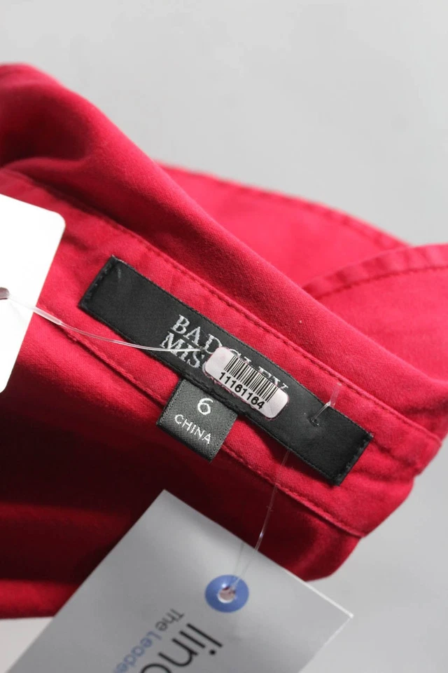 Camisa roja carmesí Badgley Mischka para mujer talla 6 11161164 Foto 4 de 4