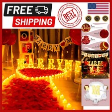 Light Up Proposal Sign Kit: 'Marry Me' with Flameless Candles  Romantic Petals