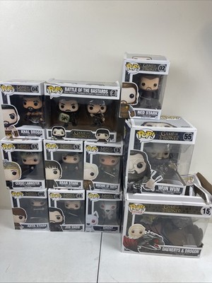 Huge Funko Pop Game of Thrones Lot 11 + Jon Snow Ned Daenerys Rides w/ Box