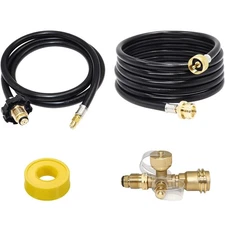 Extend A Stay RV Propane Kit Propane Brass Tee Adapter Kit 4-Port Propane Bra...