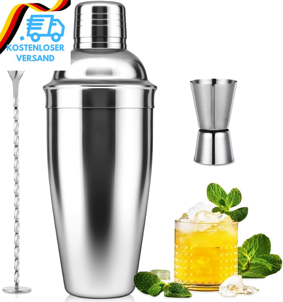 Cocktail-Shaker-Set, 750 Ml, GeträNkemixer Mit Integriertem Sieb, Messbecher Und-image