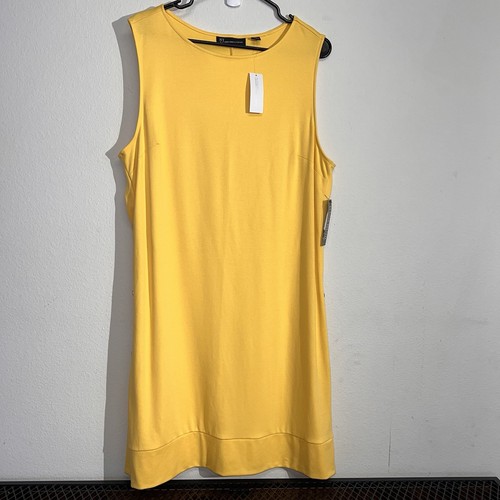 NWT New York & Company Size XL Yellow Retro Dress Summer Dress Cute Easter Fun - Picture 1 of 17